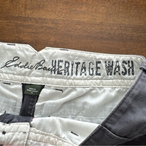 Eddie Bauer Cropped Pants Blakely Fit Women's 14 Gray Mid Rise Cotton Hiking - Picture 13 of 13